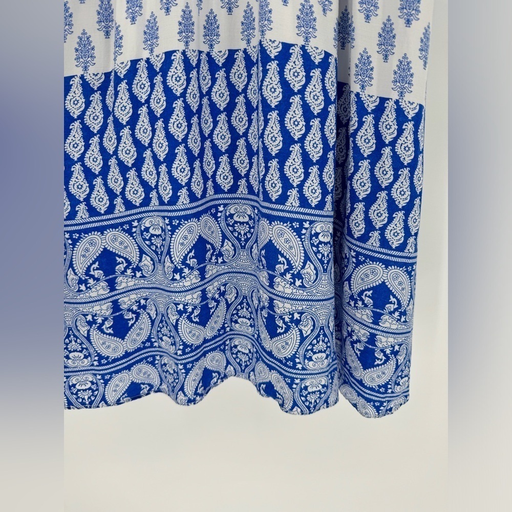 lulu's Hide Away Blue and White Print Halter Dress Size Small - Picture 7 of 14